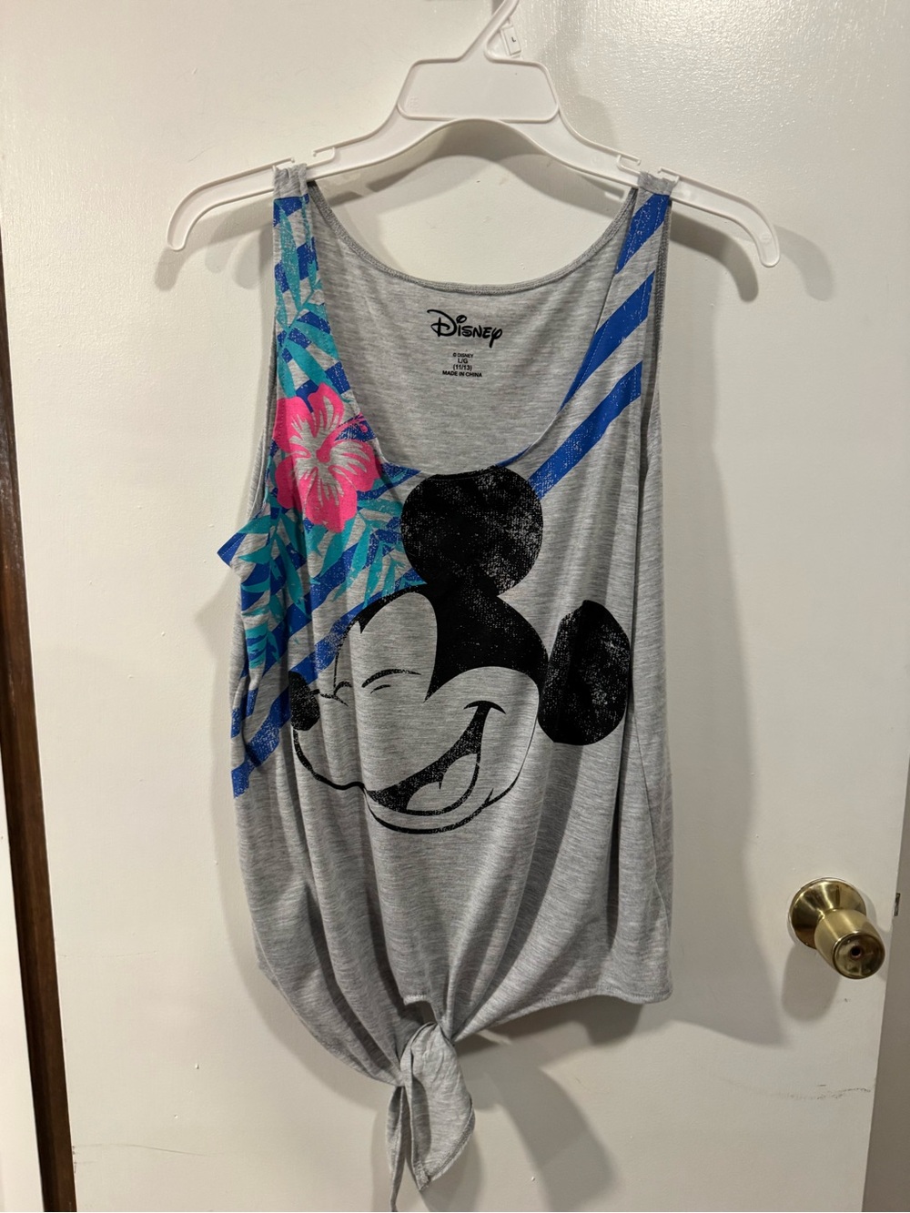Disney Mickey Mouse Juniors Tank Top Ties Waist Size Large 11/13